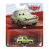 Front of Disney Pixar Cars Acer diecast packaging with red racetrack background, large animated Acer character art, and blister pack containing matching green-yellow toy car.