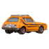 Disney Pixar Cars Grem diecast toy car in bright orange metal with black side stripes, worn rust details, and chrome accents, shown from a rear angled view on a white background.