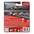 Disney Pixar Cars product packaging back in red cardboard with glossy print, showing multiple Piston Cup racers, safety warnings, and multilingual text, presenting the Marlon “Clutches” McKay security car as part of the Dinoco 400 themed diecast lineup.