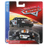 Disney Pixar Cars retail package front with red and blue card, clear plastic blister, and racetrack artwork, displaying the black and white Marlon “Clutches” McKay security car inside, branded with Dinoco 400 and Piston Cup graphics.
