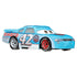 Disney Pixar Cars Cal Weathers toy in pale blue metal with smooth matte texture, streamlined race car form, bold Dinoco branding, number 42 decals, mixed-color wheels, and character eyes shown at an angled view.