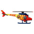 Disney Pixar Cars Kathy Copter rescue edition diecast in red and yellow metal with fine grain texture, streamlined helicopter profile, bold Rescue lettering, spinning rotor, and clean side view presentation.