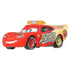 Lightning McQueen diecast car in bright red metal with cream rescue panels, sleek stock car shape, featuring Rescue 95 graphics, roof light bar, and racing tires, displayed on a clean white studio background.