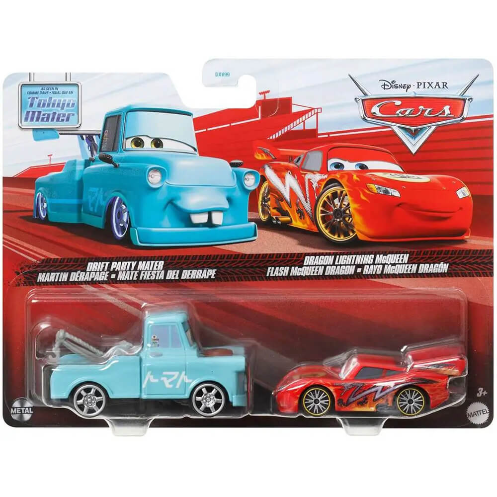 Disney Pixar Cars Tokyo Mater Drift Party Mater and Dragon Lightning McQueen 2-Car Pack