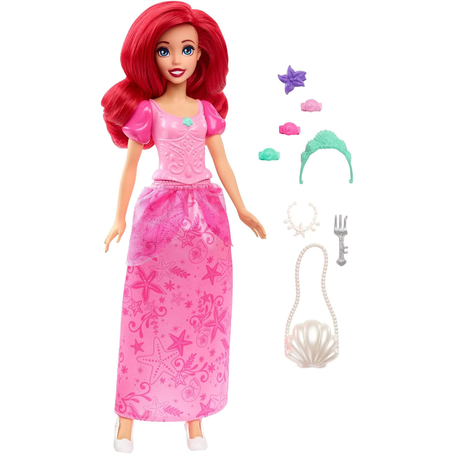 ariel doll pink dress ARIEL Vintage Disney The Little Mermaid Glitter Doll Pink Dress C302G