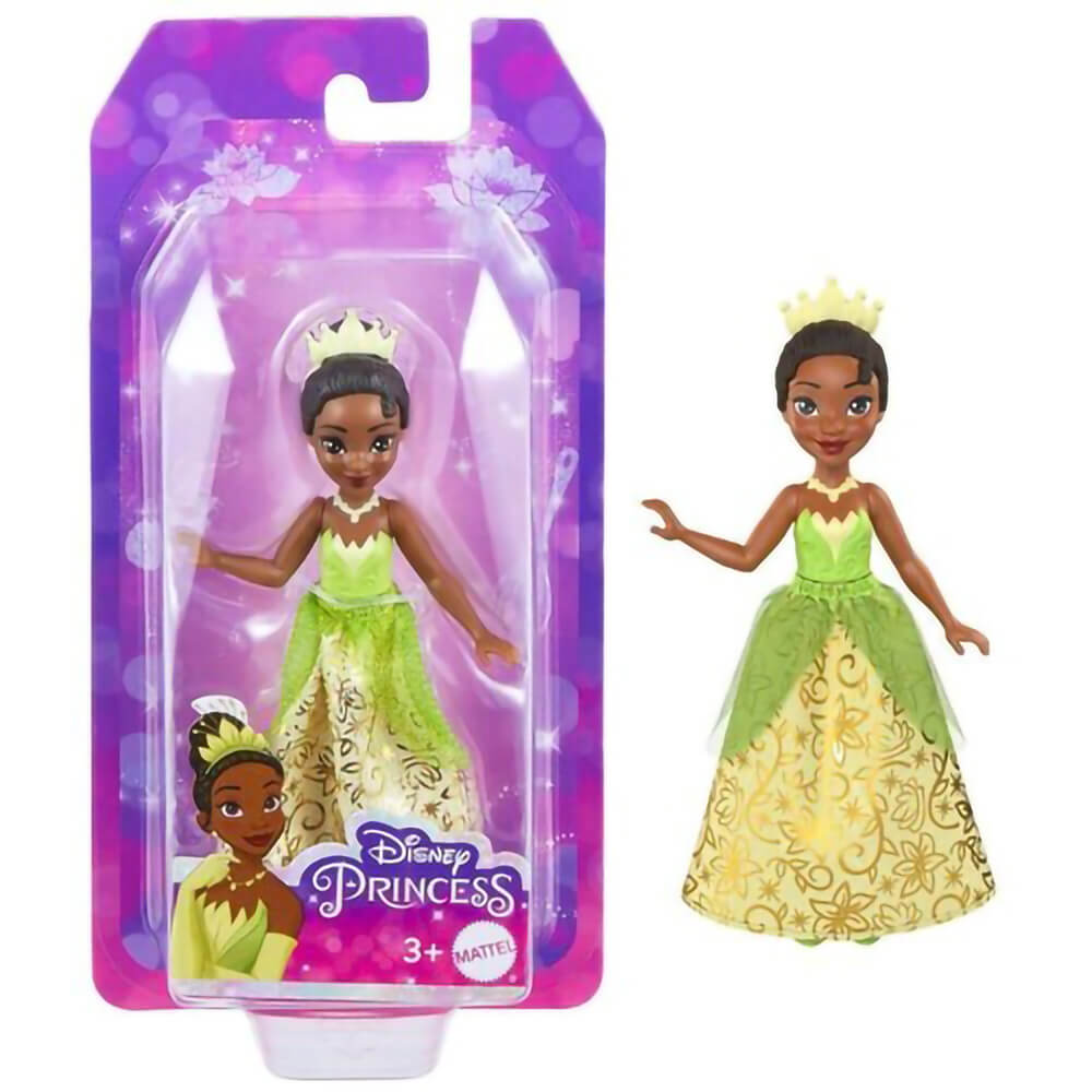 Disney Princess Princess Tiana Small Doll with doll shown in packaging and removed from packaging