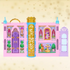 Children's toy Disney Princess castle with colorful design on a beige background