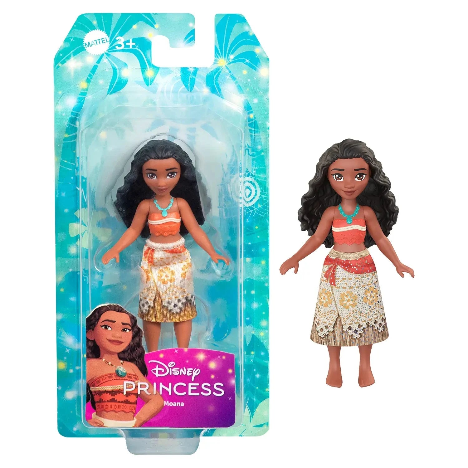 Disney Princess Sparkling Orange Dress Moana 3.5-Inch Doll