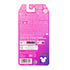 Disney Princess Jasmine doll packaging back view with pink and purple cardboard backing, safety warnings, recycling symbols, certification icons, and multilingual product text arranged in structured sections.