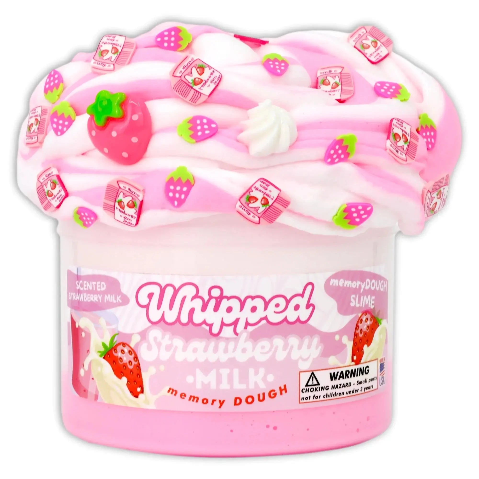 Dope Slimes Whipped Strawberry Milk memoryDOUGH slime