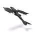 Angled rear view of the Soaring Toothless glider toy showing textured black wings and aerodynamic tail fins, designed to mimic Toothless’ sleek flight form from DreamWorks’ How to Train Your Dragon.