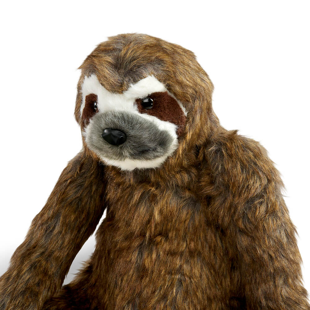 Melissa and Doug Lifelike Sloth Plush Close up of sloths soft face