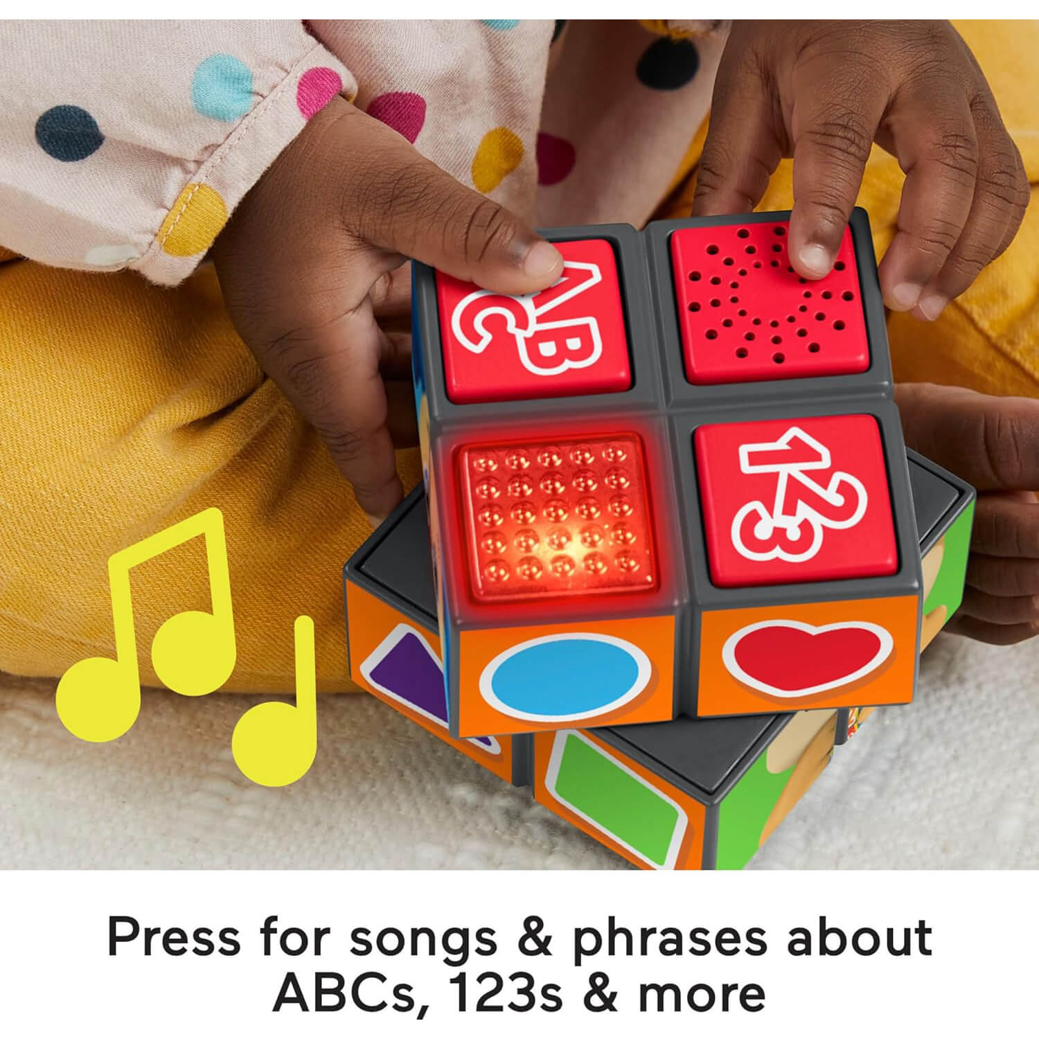 Fisher-Price Laugh & Learn Puppy’s Activity Cube press for songs and phrases