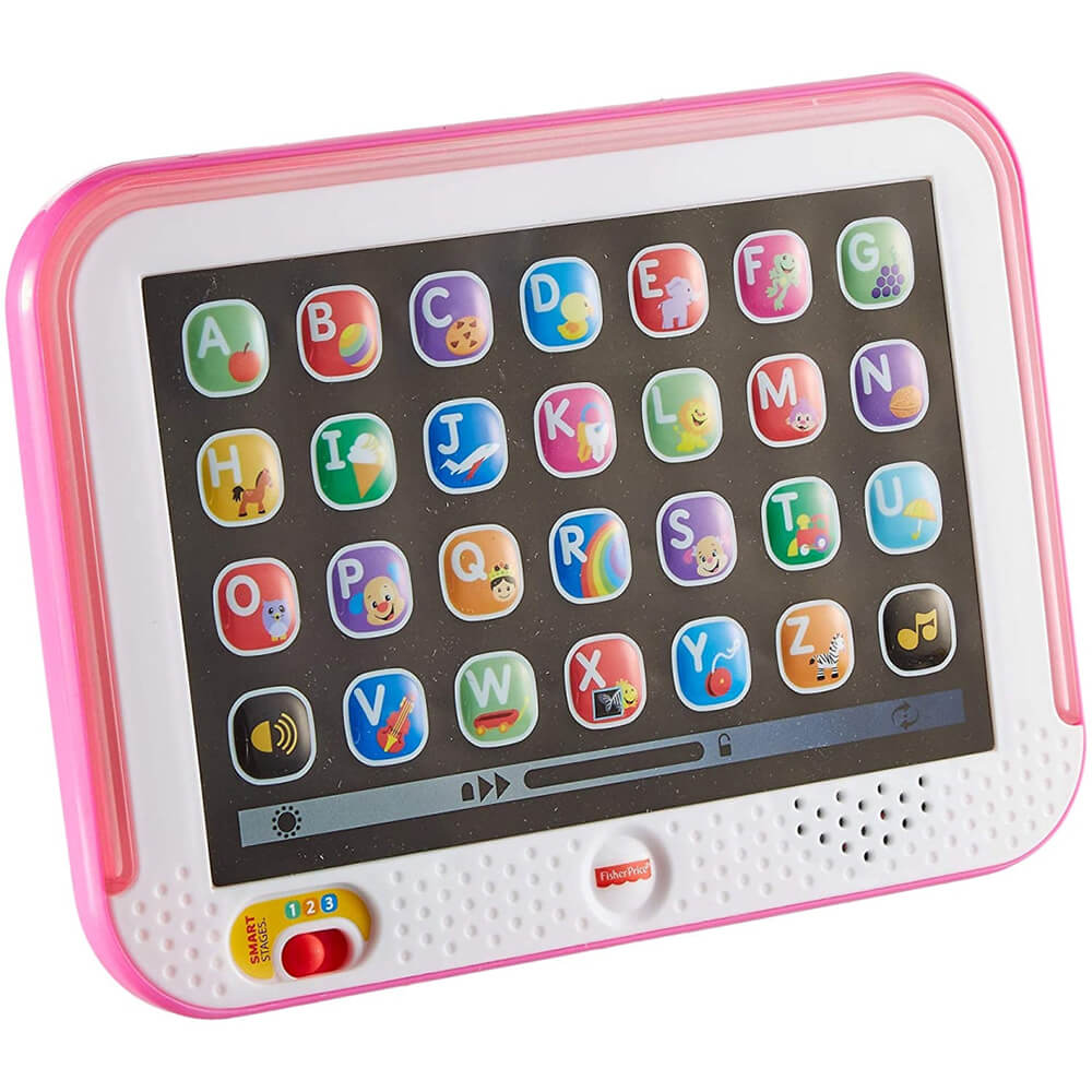Front view of the Fisher-Price Laugh & Learn Smart Stages Tablet (Pink)