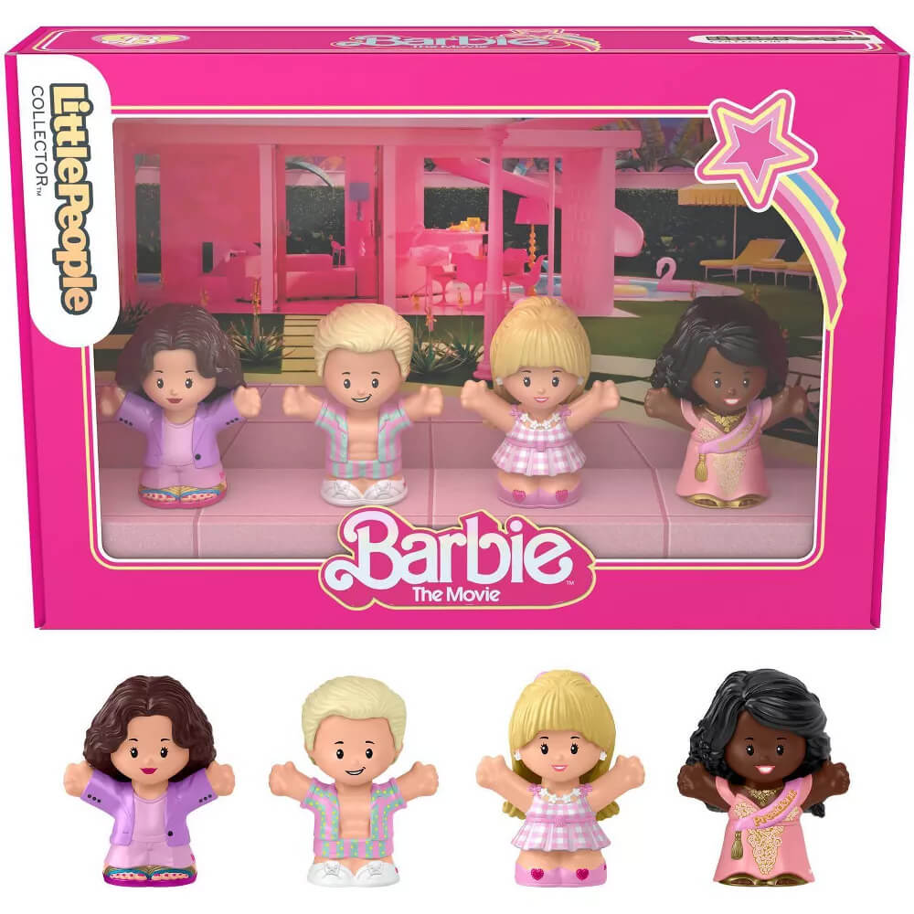 Fisher-Price Little People Collector Barbie: The Movie Set and packaging