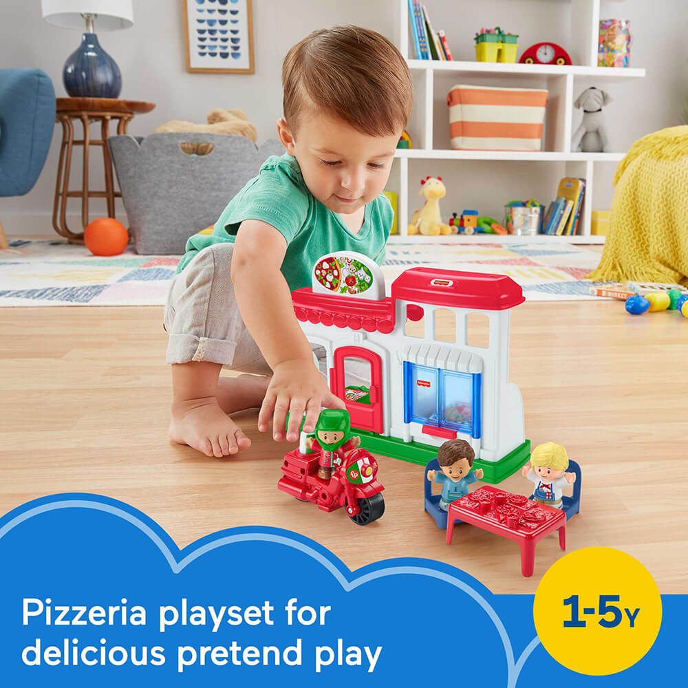 Fisher-Price Little People We Deliver Pizza Place Playset is for ages 1-5 years 