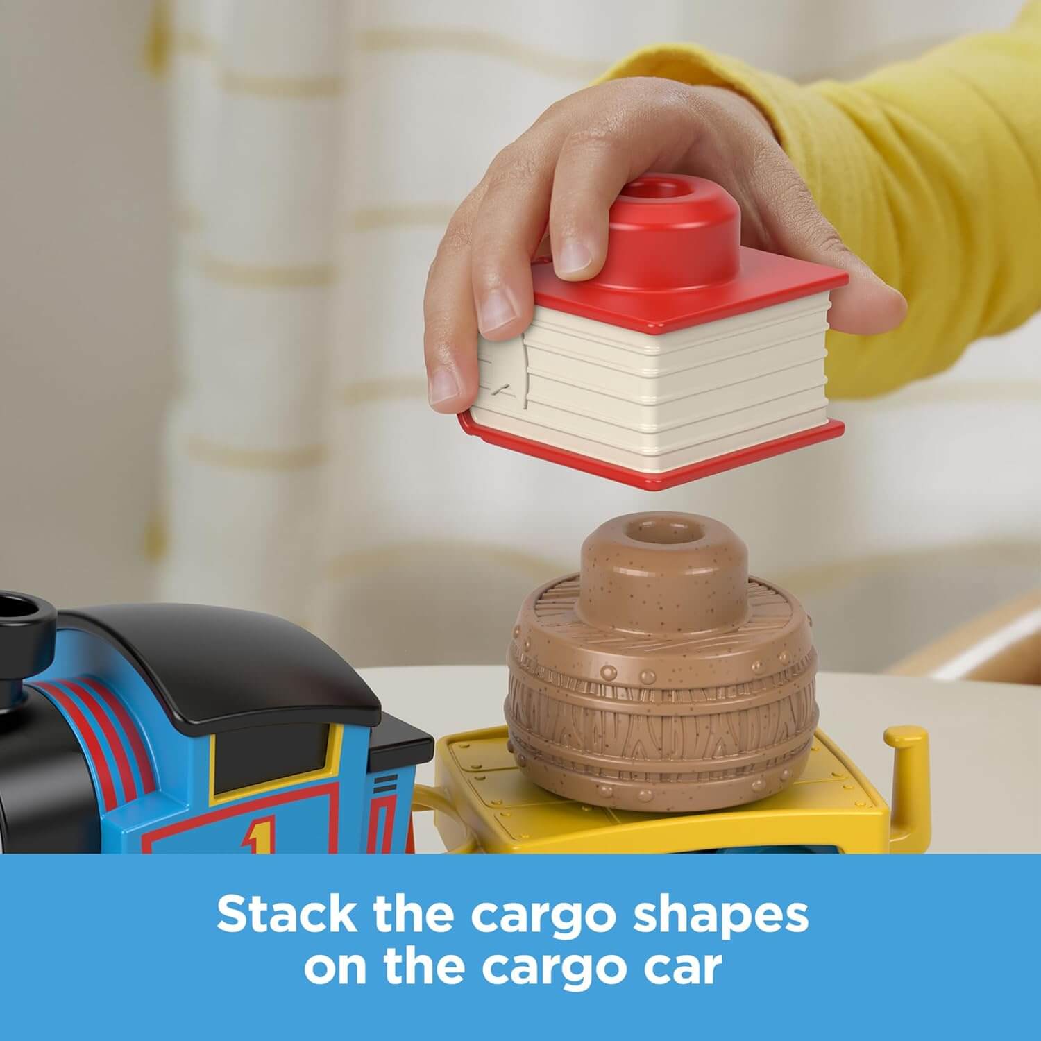 Fisher-Price Thomas & Friends My First Push Along Train Thomas stacking shapes on the cargo car