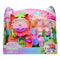 Gabby's Dollhouse Fairylandia playset packaging in pink and green cardboard showing flutter fairy figures, ring accessories, and cat-ear display inside a retail box.