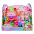 Gabby's Dollhouse Fairylandia playset packaging in pink and green cardboard showing flutter fairy figures, ring accessories, and cat-ear display inside a retail box.