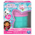 Front view of Gabby’s Dollhouse surprise figure packaging with teal and pink capsule visible through heart-shaped window, DreamWorks and Netflix logos, and collectible character artwork.