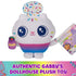 Gabby’s Dollhouse Cakey Cat plush toy white soft fabric cupcake cat with embroidered blue eyes, sprinkle top and rainbow base, authentic branded character shown with product tag on clean background.