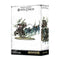 Warhammer Age of Sigmar Nighthaunt Black Coach miniature with pale teal spectral figures, ethereal flowing textures, ornate ghostly carriage form, drawn by spirit steeds, used as a haunted war engine.