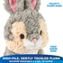 GUND Cozys Disney Thumper plush close-up highlighting gray high-pile, gently tousled fabric, velvety pink-lined ears, and a faux suede nose, emphasizing machine-washable materials and easy-to-clean construction.