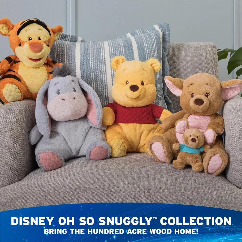 Disney Oh So Snuggly Kanga and Roo plush made from tan jersey cotton with pink quilted details, smooth embroidered faces, and cuddly proportions, created as a collectible keepsake for fans of all ages.