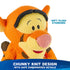 Disney Tigger knit plush highlights chunky knit construction with bold orange and brown stripes, soft plush eyebrows, and embroidered facial features that create a handcrafted, baby-safe design.