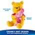 Disney Winnie the Pooh and Piglet knit plush highlights chunky knit construction, soft plush noses, embroidered eyes, and squishy bodies designed to be baby-safe, comforting, and visually charming.