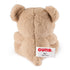 GUND Kai plush teddy bear in light beige soft fabric with rounded compact shape, rear view showing seam detail and brand tag, small cuddly toy displayed on a white background