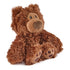 GUND Philbin plush teddy bear in brown fuzzy fabric with rounded limbs and paw pads, angled seated pose highlighting soft texture and stitched details, small toy on a plain white background