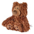 GUND Philbin plush teddy bear in brown soft fabric with rounded shape and plush texture, angled side view showing embroidered features and paw details, small stuffed toy on white background