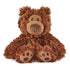 GUND Philbin plush teddy bear in brown fluffy fabric with rounded body and paw details, small stuffed toy facing forward with stitched nose and eyes, isolated on a clean white background