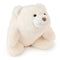 GUND Snuffles teddy bear plush in creamy white polyester fabric with a rounded under-stuffed body, featuring a faux suede brown nose and gentle smile, photographed on a clean white background.