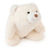 GUND Snuffles teddy bear plush in creamy white polyester fabric with a rounded under-stuffed body, featuring a faux suede brown nose and gentle smile, photographed on a clean white background.