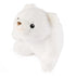 white plush teddy bear GUND toy, soft fuzzy fabric, rounded compact shape with embroidered nose and glossy eyes, angled perspective highlighting soft contours on a white background