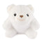 GUND Snuffles plush teddy bear in white fluffy fabric with rounded ears and soft body shape, small cuddly toy facing forward with stitched facial details, isolated on a plain white background