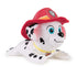 GUND Paw Patrol Marshall plush toy in white, black, and red soft fabric with firefighter hat and collar, small rounded Dalmatian dog form displayed on a clean white background