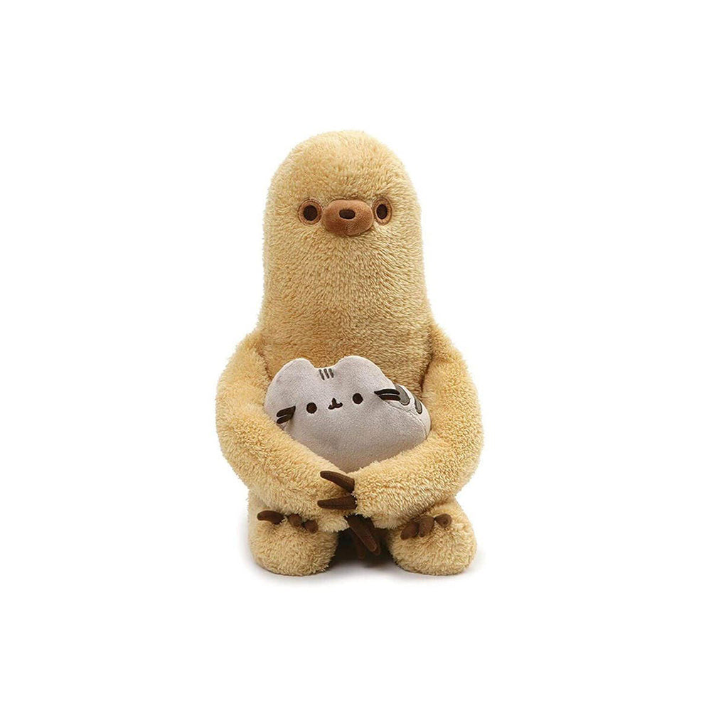 Front view Gund Pusheen with Sloth Set 13 Inch Plush