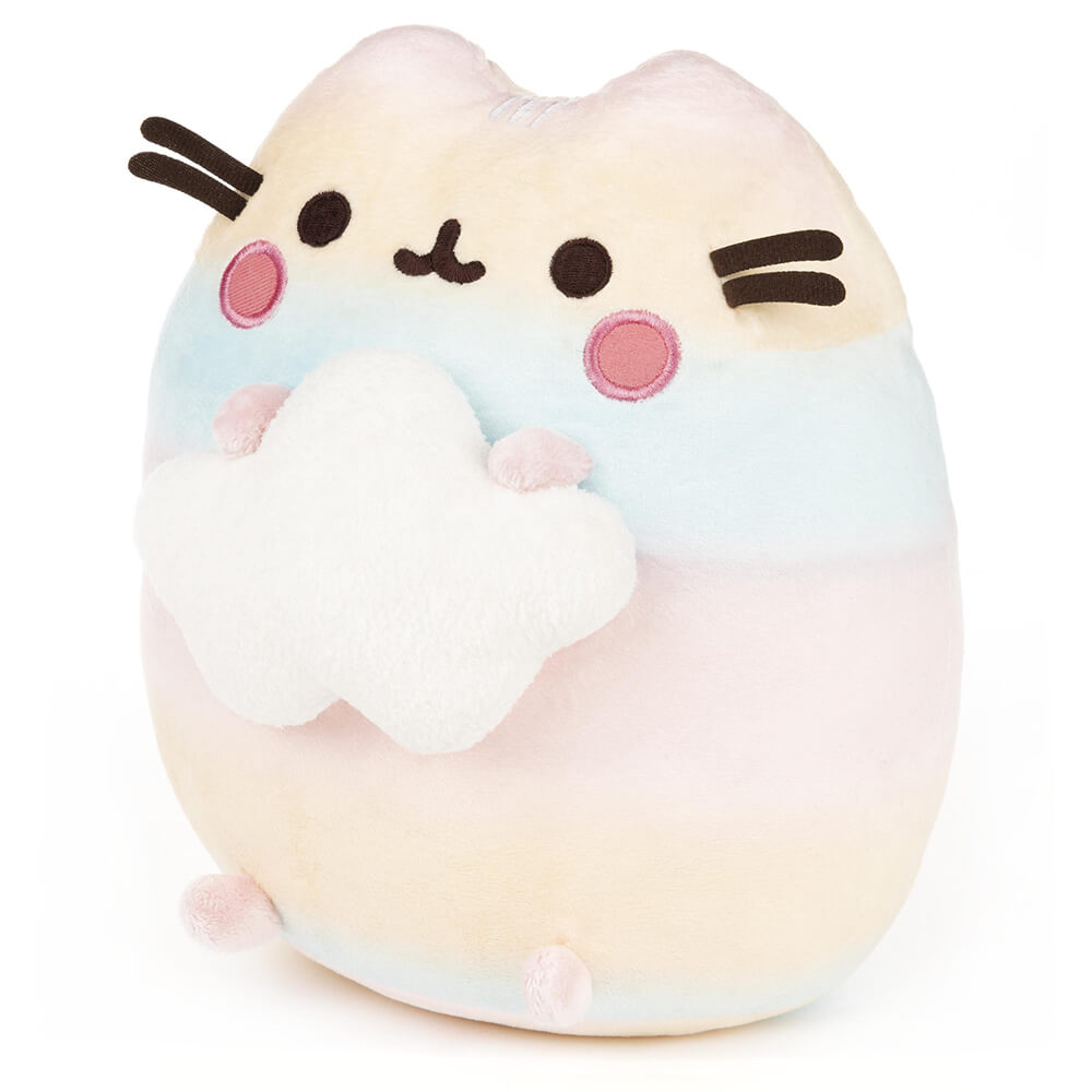 left side view of Gund Rainbow Ombre Pusheen 10 Inch Plush