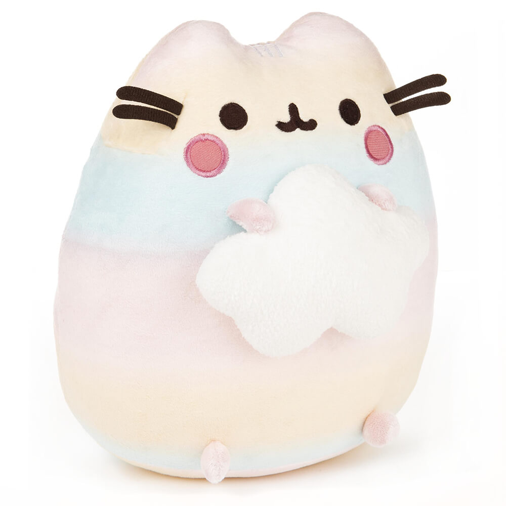 right side view image of Gund Rainbow Ombre Pusheen 10 Inch Plush
