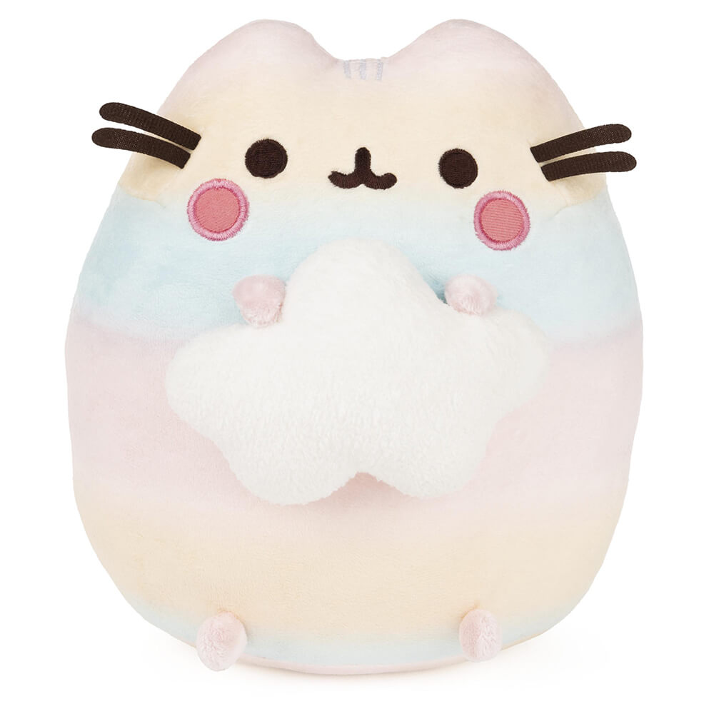 Front view of Gund Rainbow Ombre Pusheen 10 Inch Plush