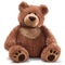 GUND Slumbers teddy bear plush in rich brown soft fabric with fluffy texture, classic seated bear shape, embroidered nose, cream chest patch, and detailed paw pads, photographed on a clean white studio background.