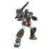 Gundam action figure green plastic armored robot with articulated joints and bulky frame, Full Armor Gundam posed aiming weapons, showing mobility on plain white background