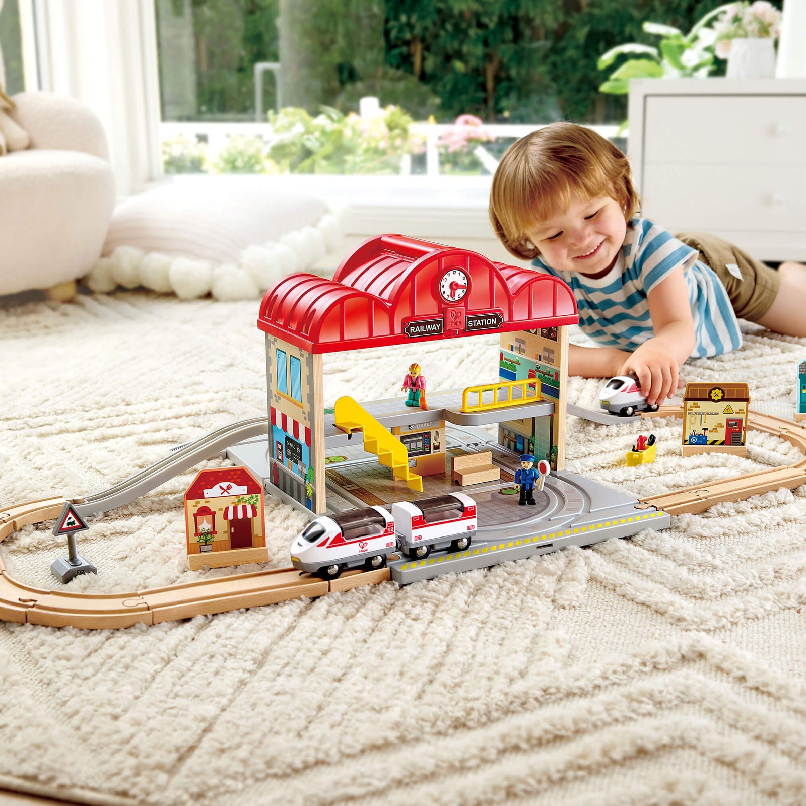 Hape Railway Portable Train Station Set