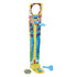 Pie Face Sky High game set showing tall colorful stand, pie-throwing arm, blue mallet, and spinner piece on white background, highlighting included components.