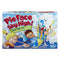 Hasbro Gaming Pie Face Sky High game box featuring cartoon children playing, a tall pie-throwing tower, and bold red title text on a bright blue background.