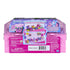 Hatchimals Bloomables Bloom Bash package back showing colorful printed cardboard, illustrated play scenes, feature icons, safety warnings, and multilingual text explaining collectible figures and interactive garden play.