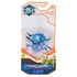 Hex Bots robotic scarab toy in vivid blue translucent plastic with faceted shell and articulated legs, compact hex-shaped body for flipping movement, shown in front retail packaging on white background